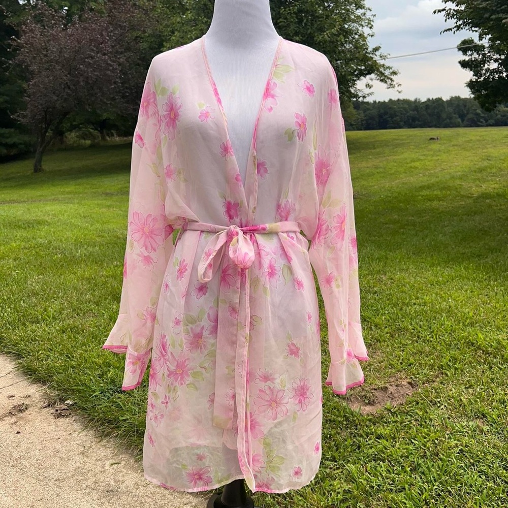 Floral Pink Sheer Robe